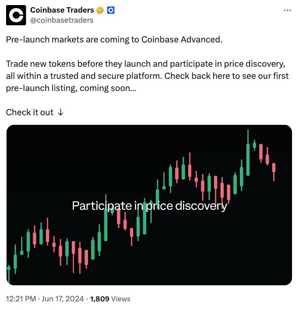tweet from Coinbase
