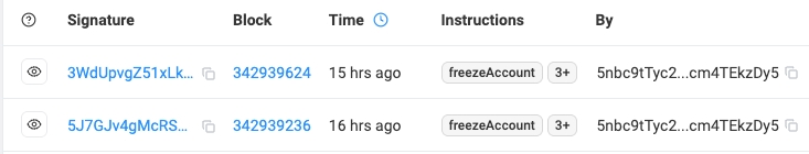Account Freeze Screenshot