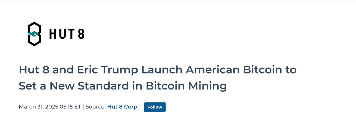 Eric and Donald Trump Jr. Launch American Bitcoin Mining Venture with Hut 8