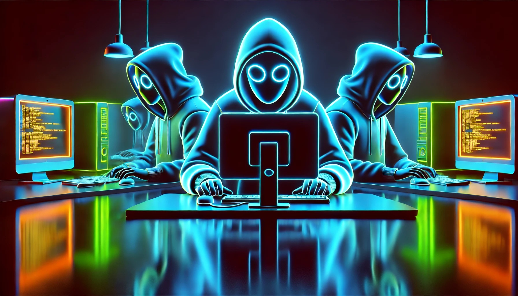 hackers with computers