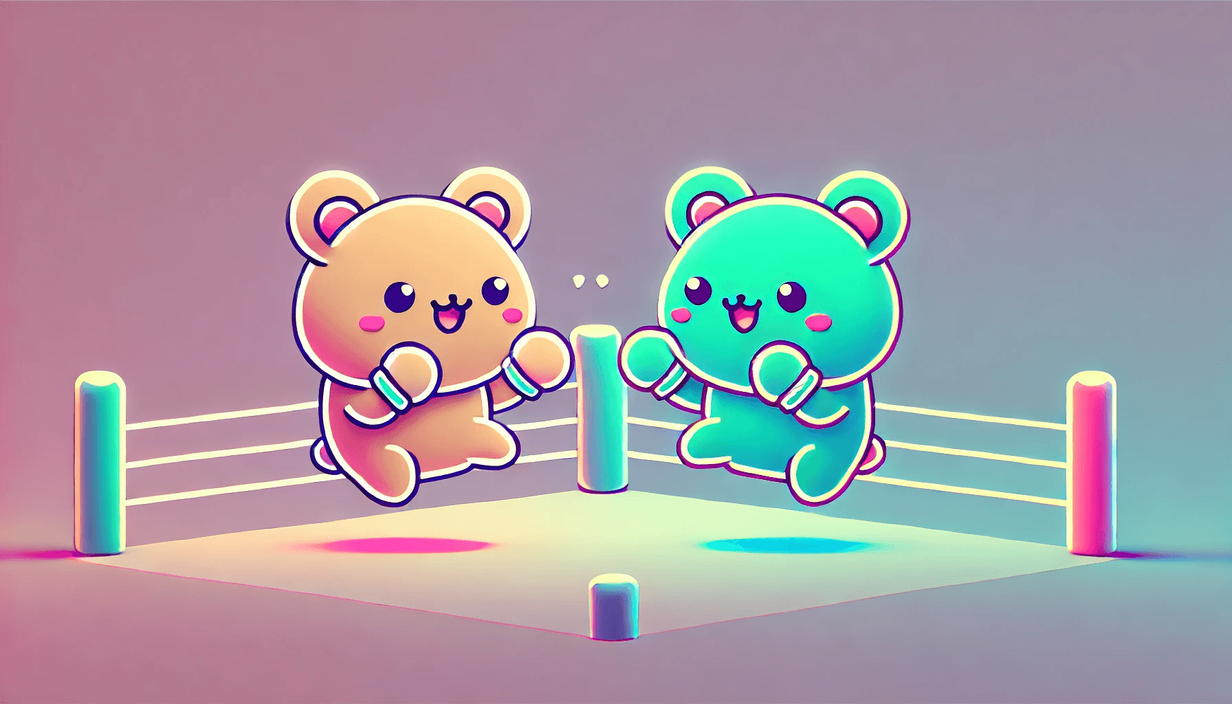  image of cute, happy hamsters having a playful boxing match