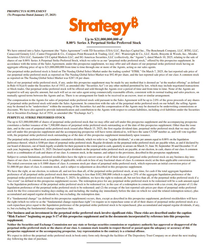 Michael Saylor's Strategy ($MSTR) to Raise $2.1 Billion via STRF Preferred Stock for Bitcoin