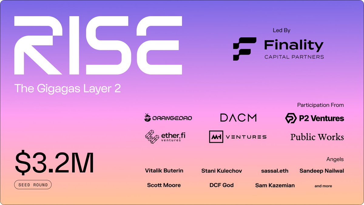 RISE Announces $3.2M Seed Round Led by Finality Capital, Including Vitalik Buterin
