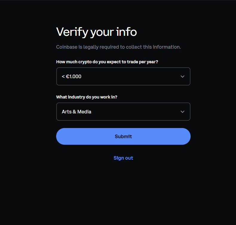 Verify your info