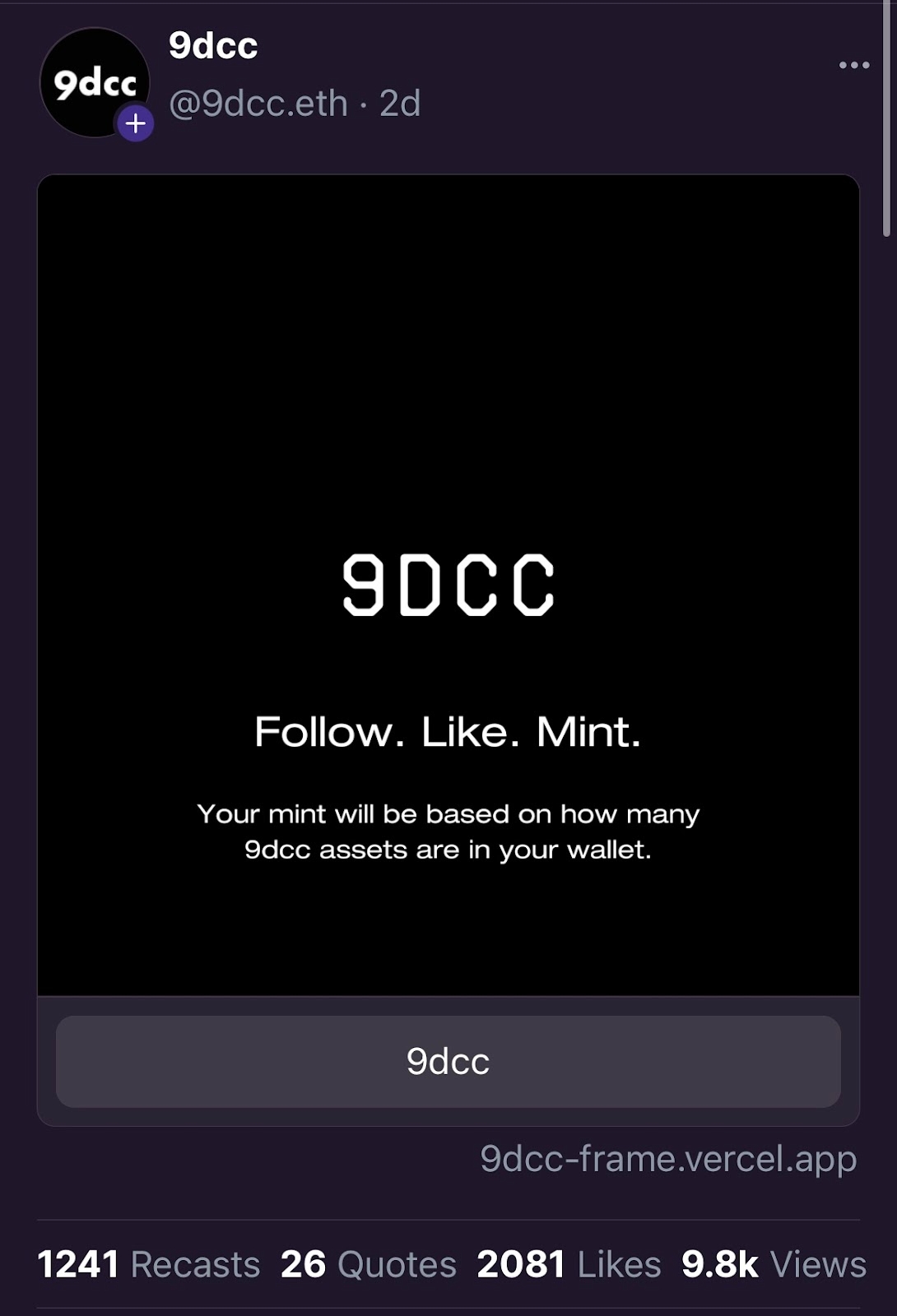 Mint Frame from 9DCC