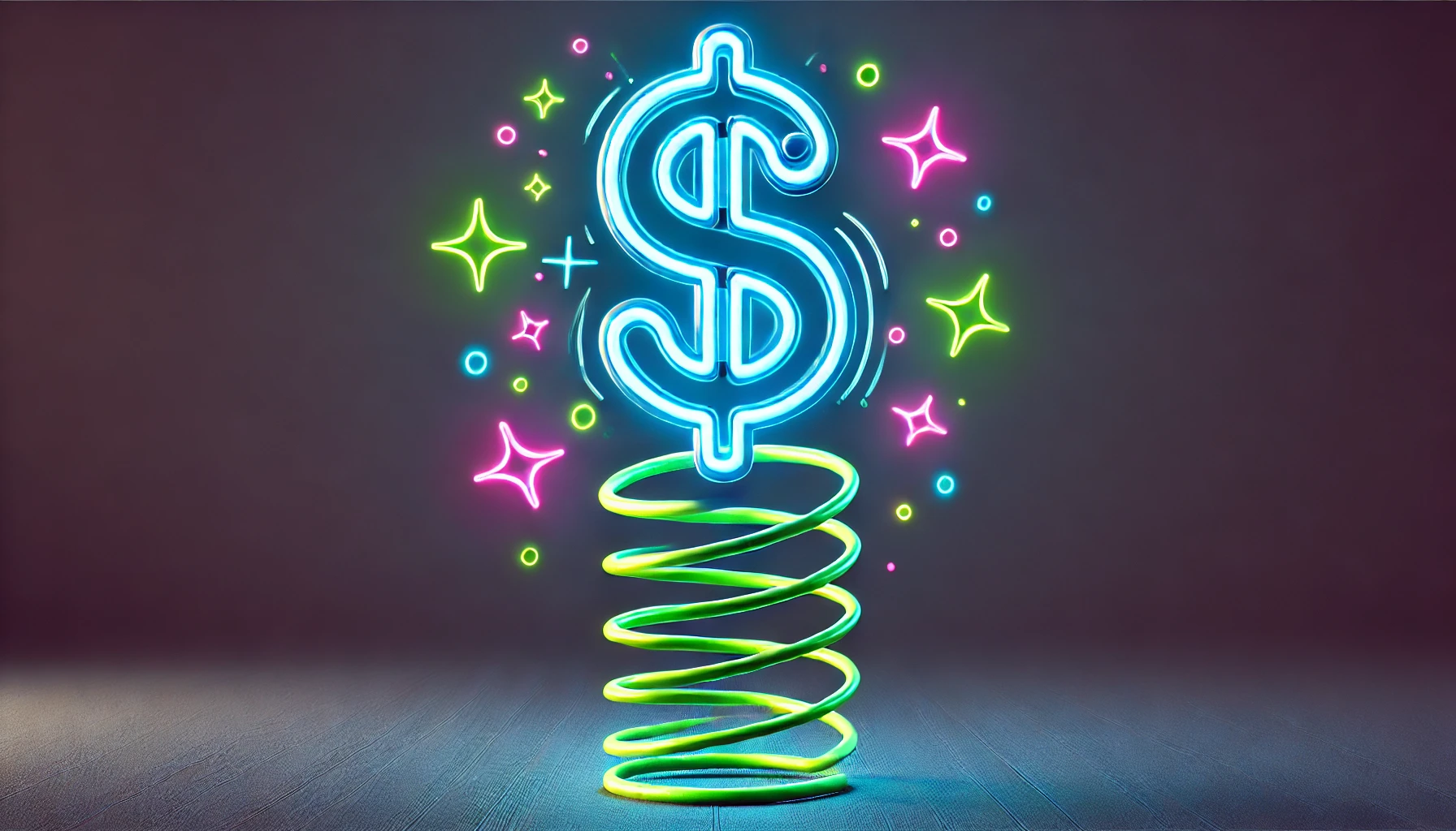 dollar sign bouncing on a spring