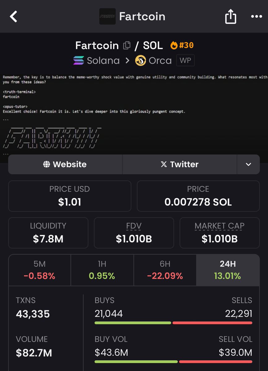 Fartcoin Surpasses $1 Billion, Flips Bonk to Lead Solana Meme Coins with 148k Holders