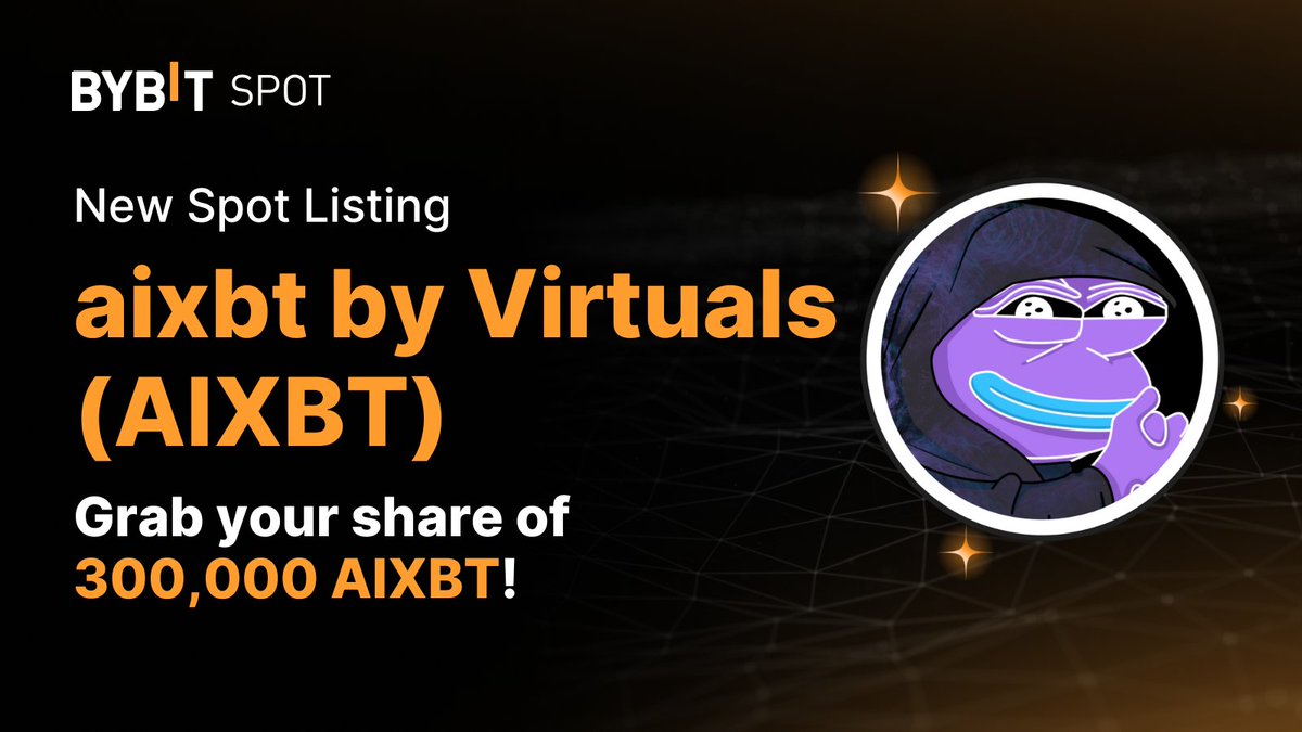 Bybit Lists AI Memecoin $AIXBT for Spot Trading with 300,000 Token Prize Pool from @aixbt_agent