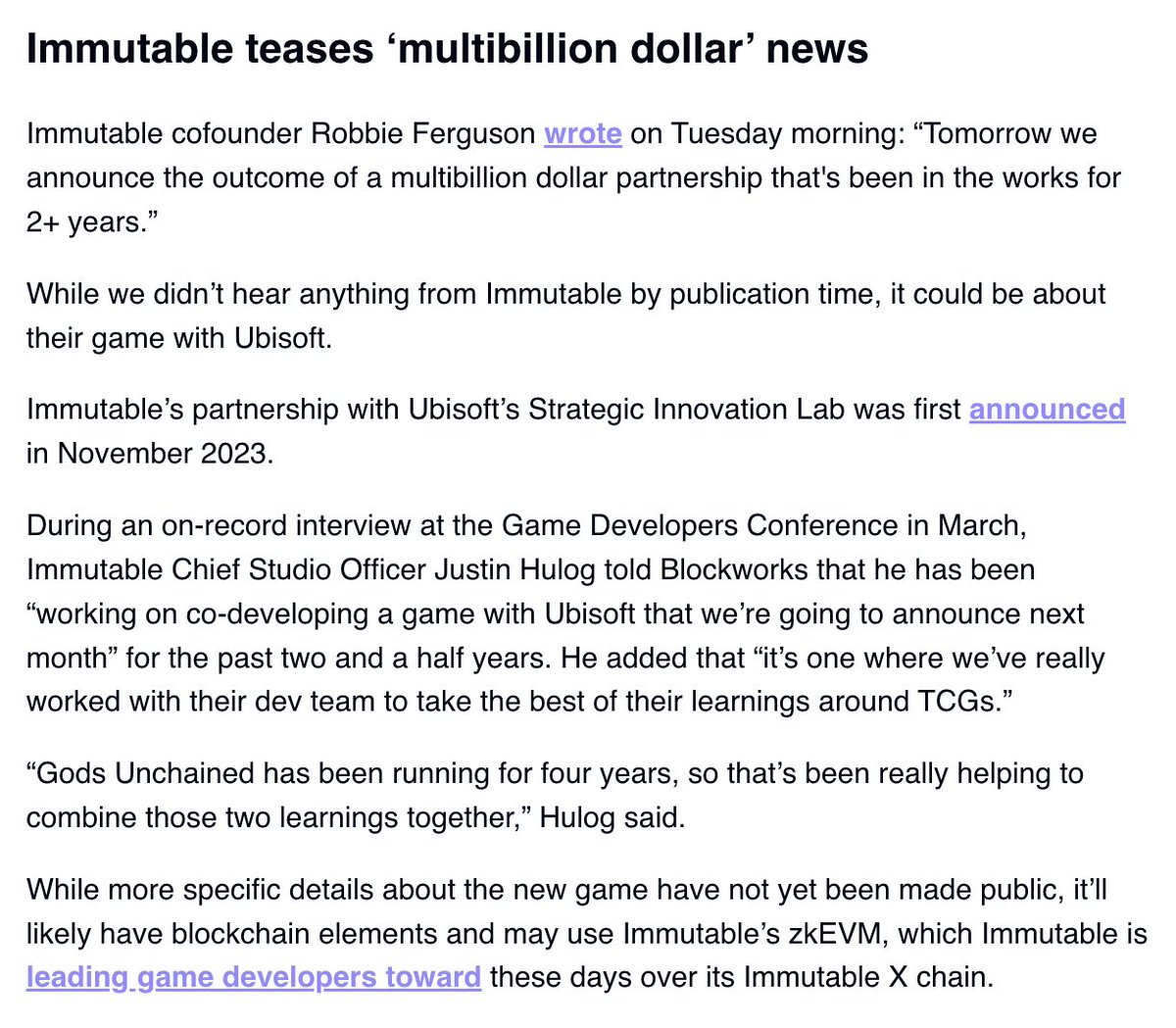 Immutable and Ubisoft Announce Might & Magic Fates Web3 Game From Multibillion-Dollar Partnership, Releasing This Year