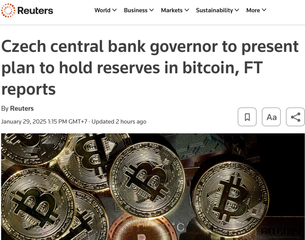 Czech Central Bank Governor Aleš Michl Proposes €7 Billion Bitcoin Investment to Diversify Reserves