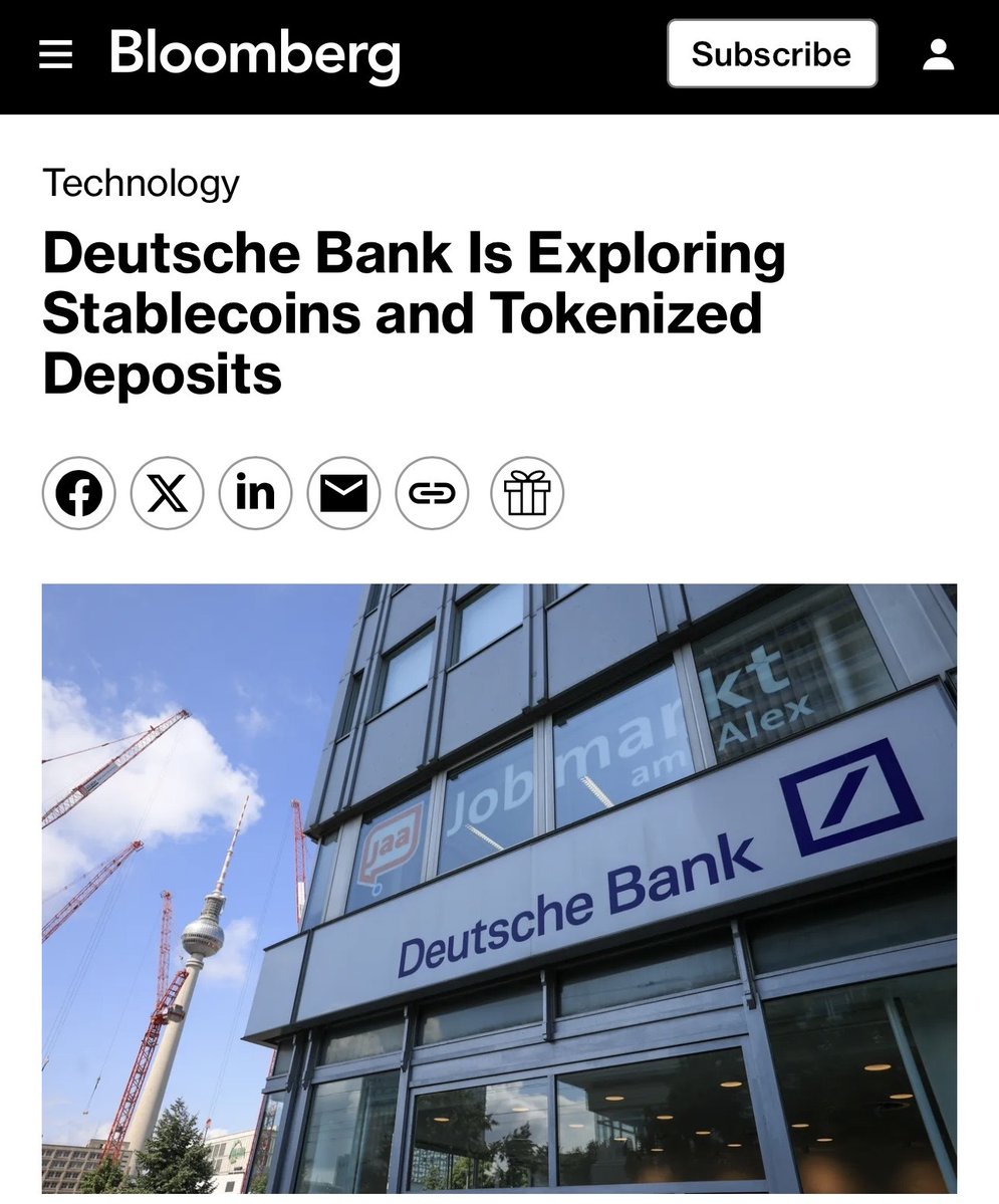 Deutsche Bank, German Financial Institution, Explores Stablecoins and Tokenized Deposits, Bloomberg Reports
