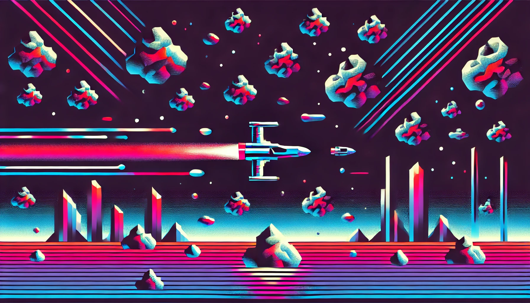 minimalistic version of the classic arcade game Asteroids