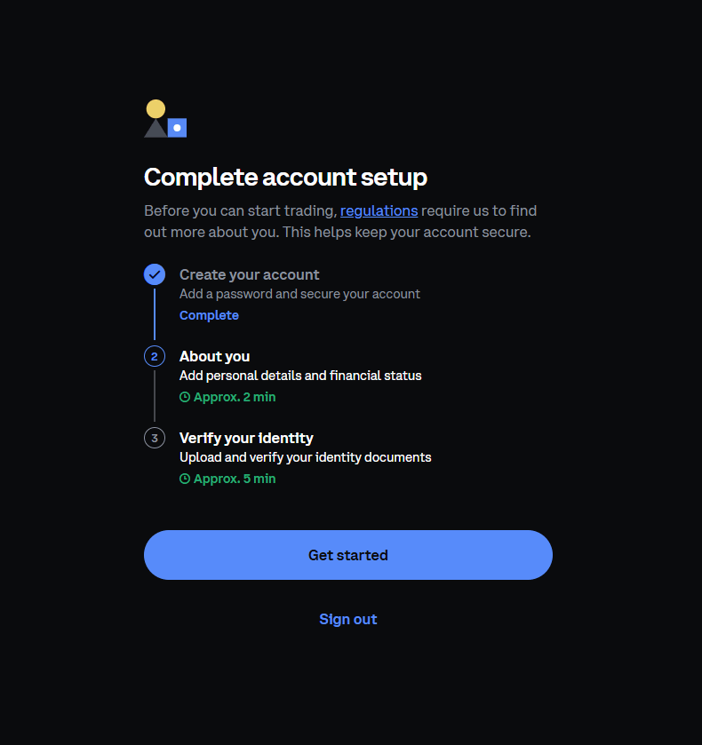 Complete account setup