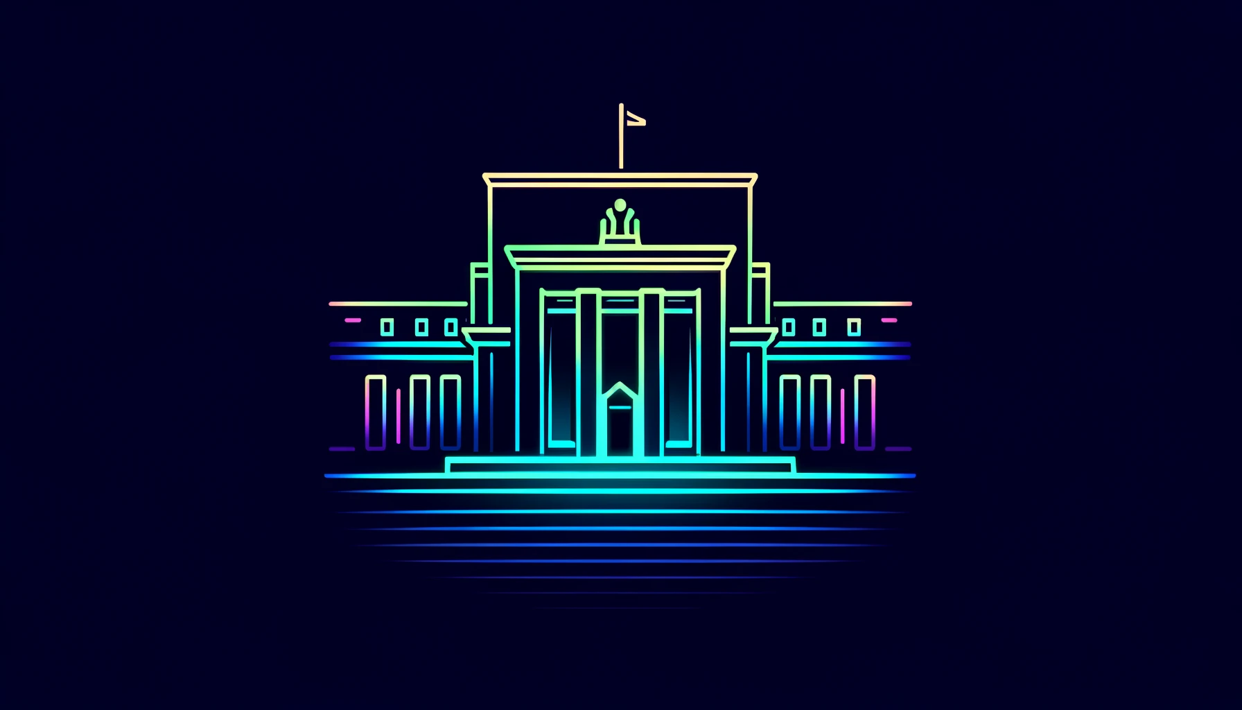 stylized representation of the fed building