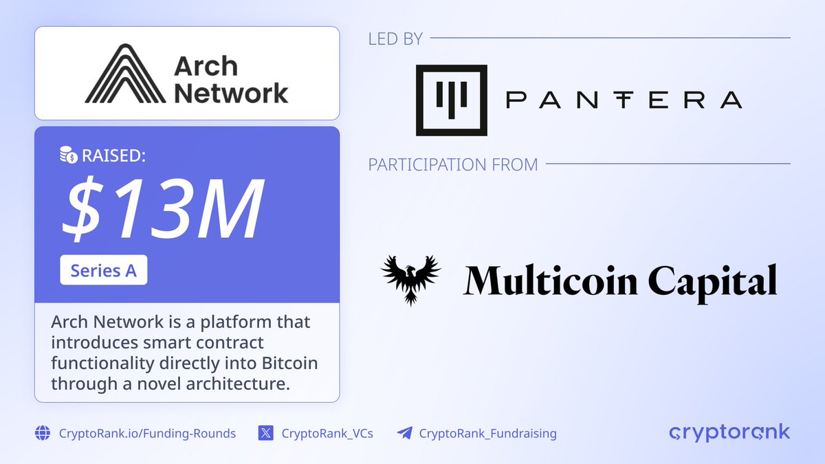 Arch Labs Raises $13M from Pantera, Multicoin to Launch ArchVM on Bitcoin, Valued at $200M