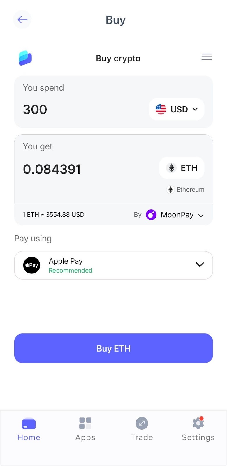 Funding the wallet inside Best Wallet with Revolut Pay.