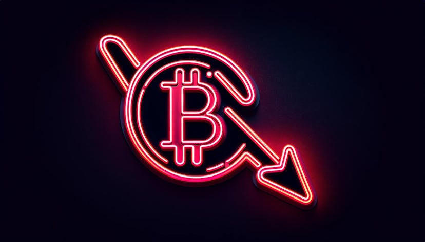 Bitcoin logo tumbling