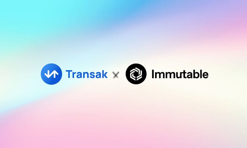 Immutable Partners with Transak to Bring Frictionless Payments to Games