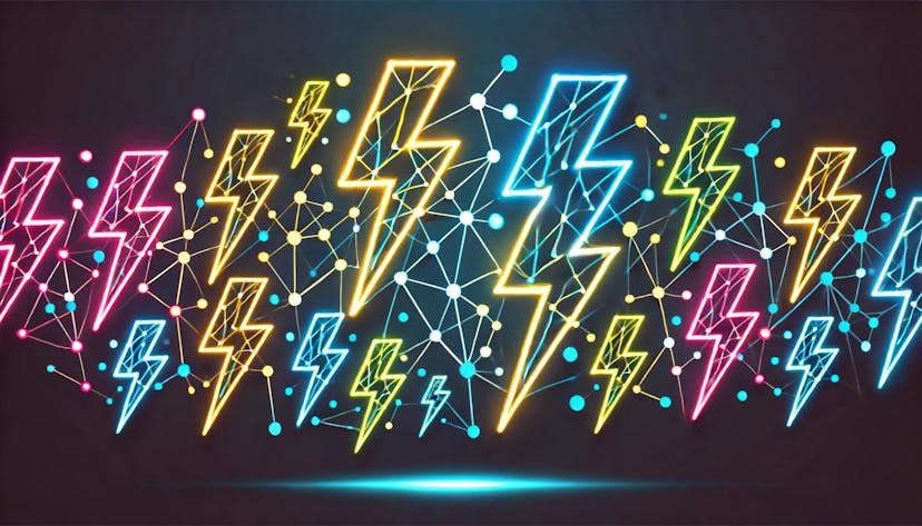 lightning bolts interconnected in a network pattern