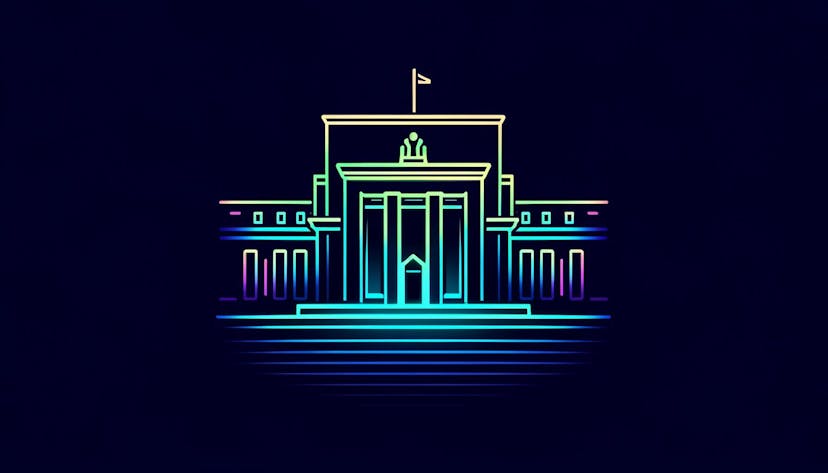 stylized representation of the fed building