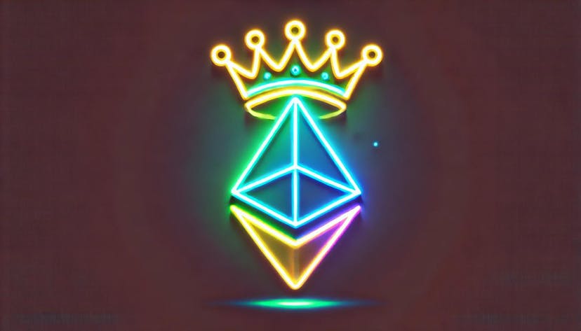 eth logo with a crown