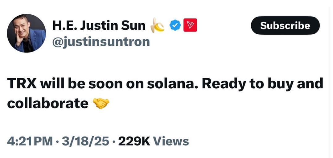 Tron (TRX) to Launch on Solana (SOL) Network, Expanding Liquidity and User Base; Justin Sun Announces $51 Million in Fees