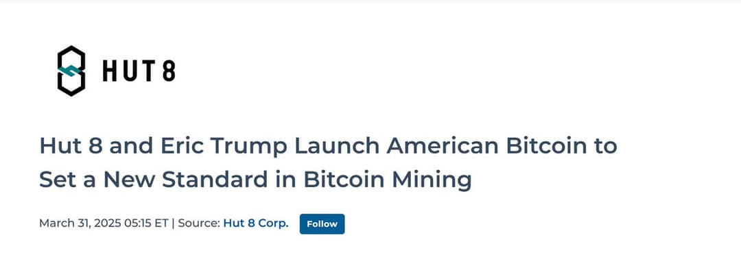 Eric and Donald Trump Jr. Launch American Bitcoin Mining Venture with Hut 8