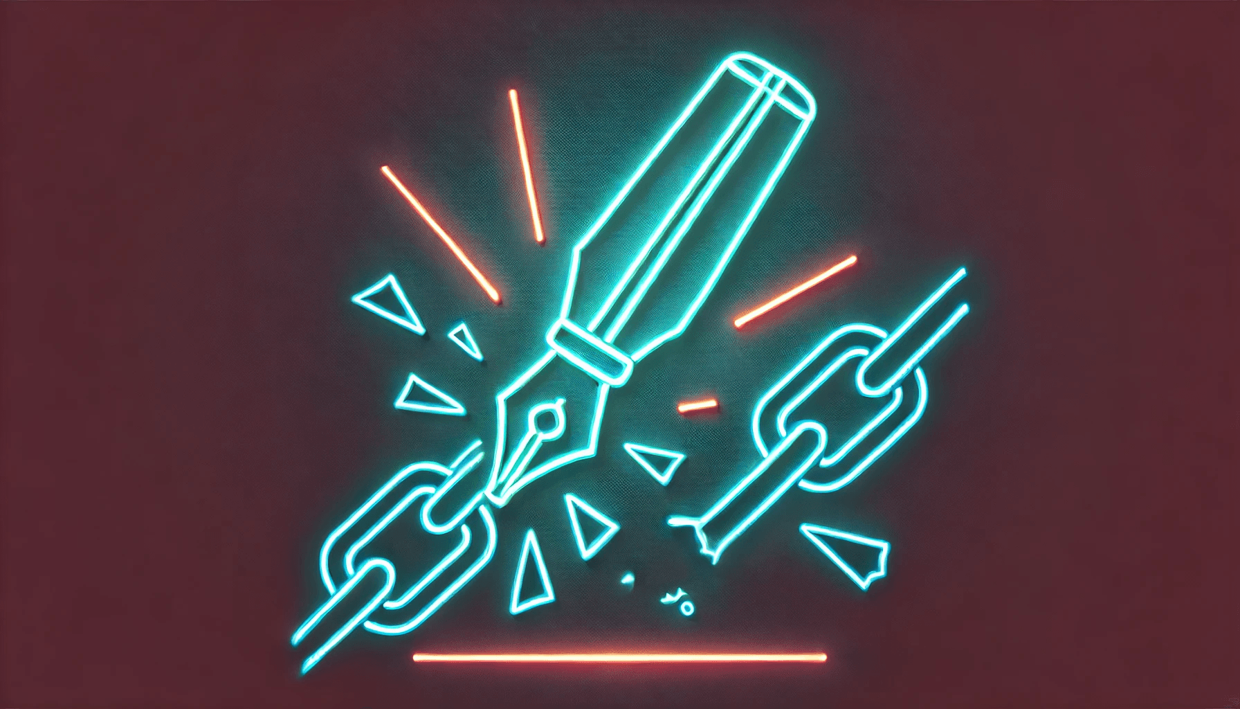 image of a pen breaking chains