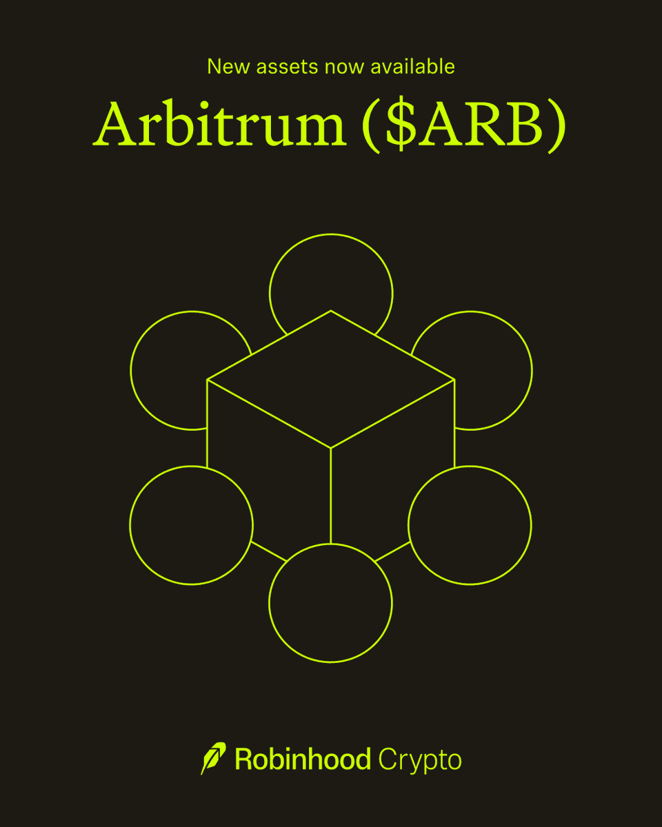Robinhood Lists Arbitrum ($ARB), an ETH L2 Token, to Expand Cryptocurrency Offerings