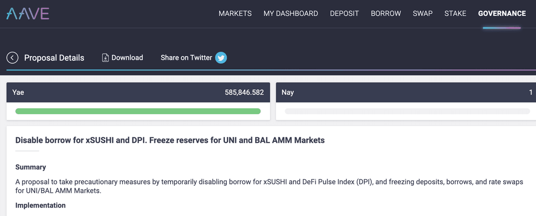 Aave Set to Disable Borrowing on xSushi and DPI Citing Potential Exploit