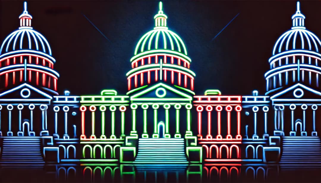 stylized representation of the US Capitol building