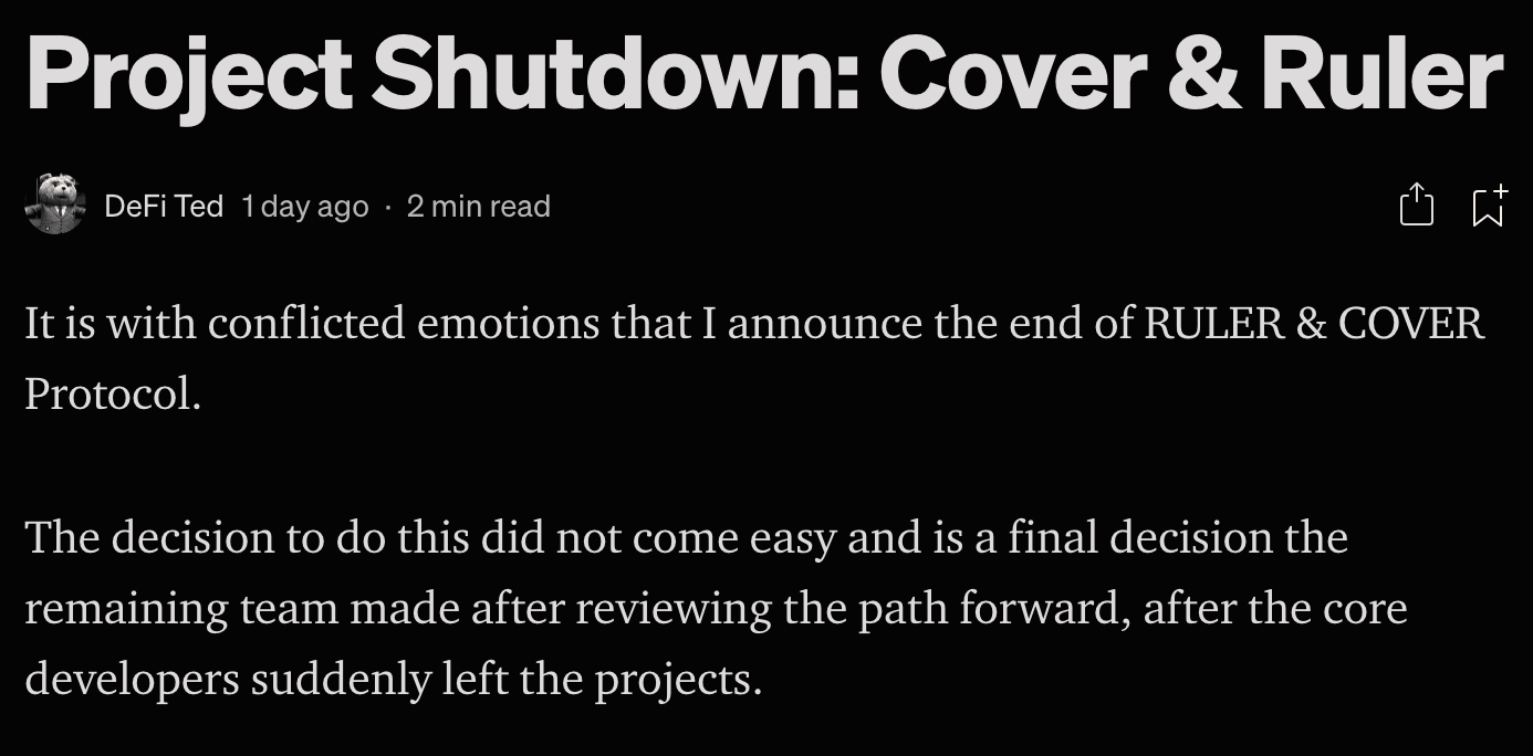 Two DeFi Projects Shut Down and Pledge to Return Users' Funds