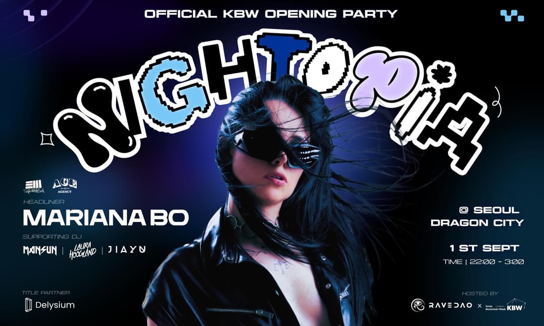 RaveDAO and Delysium Present Korea Nightopia: Official KBW Opening Party Featuring World’s Top 40 DJ Mariana Bo