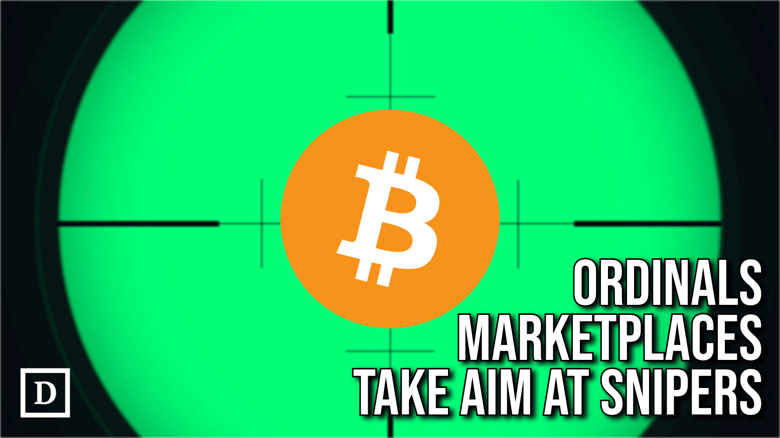 sniper scope with bitcoin logo