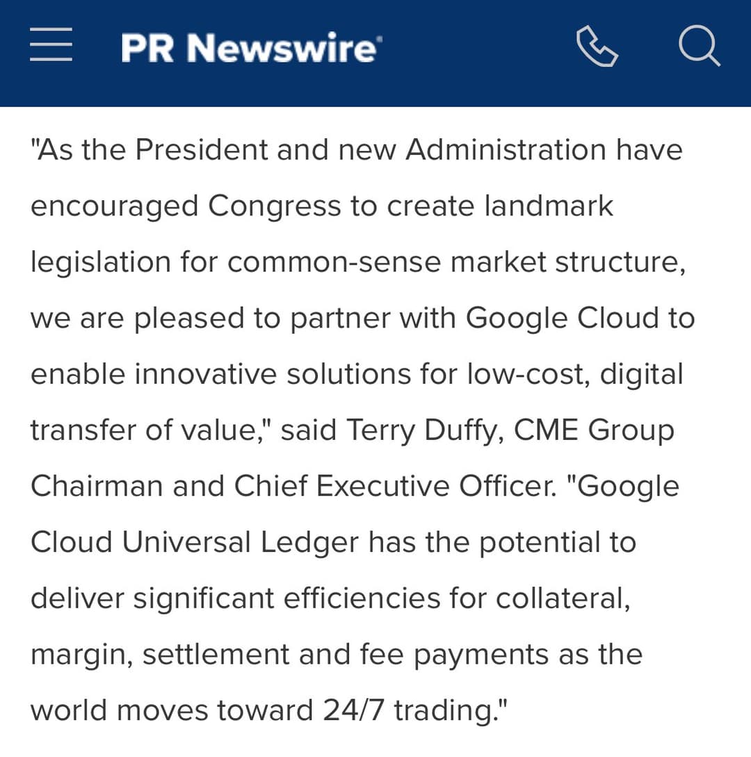 CME Group and Google Cloud to Launch Tokenization Services in 2026 Using Universal Ledger