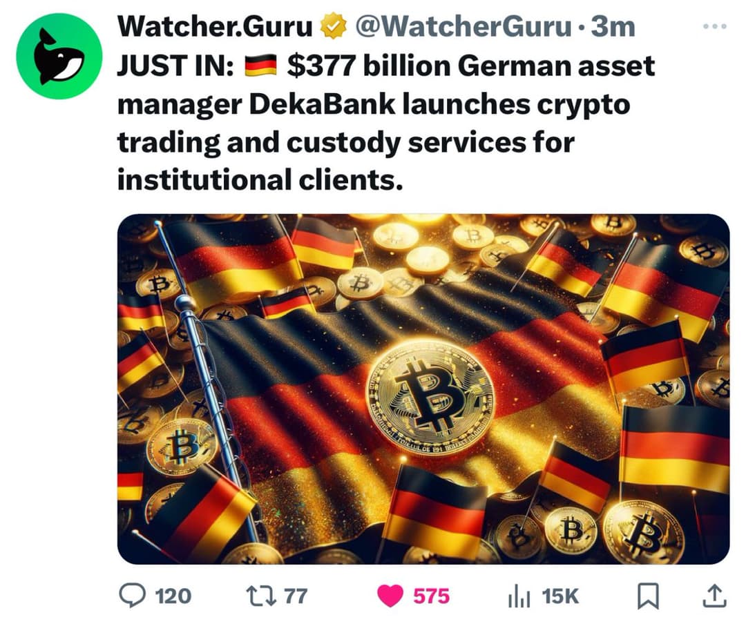 DekaBank Launches Crypto Trading and Custody Services for Institutional Clients, Managing €377 Billion ($395 Billion) in Assets