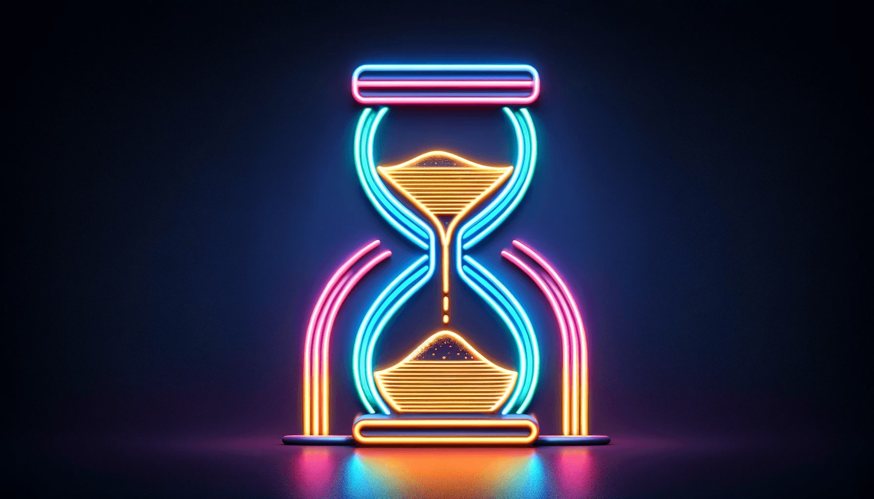 sand clock in a minimalistic neon-colored design.