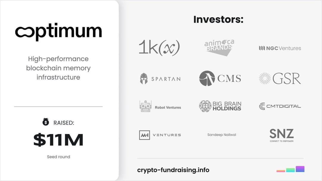 Optimum Secures $11M Seed Funding Led by 1kx for Decentralized Blockchain Memory Layer