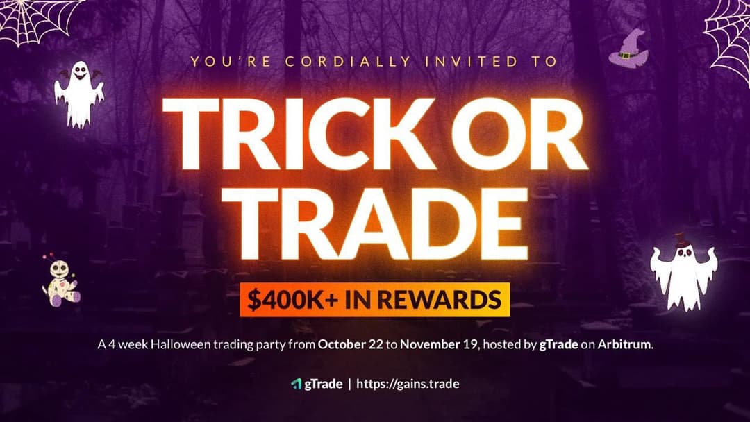 gTrade Launches “Trick or Trade” Halloween Trading Contest on Arbitrum With $400,000 in Rewards