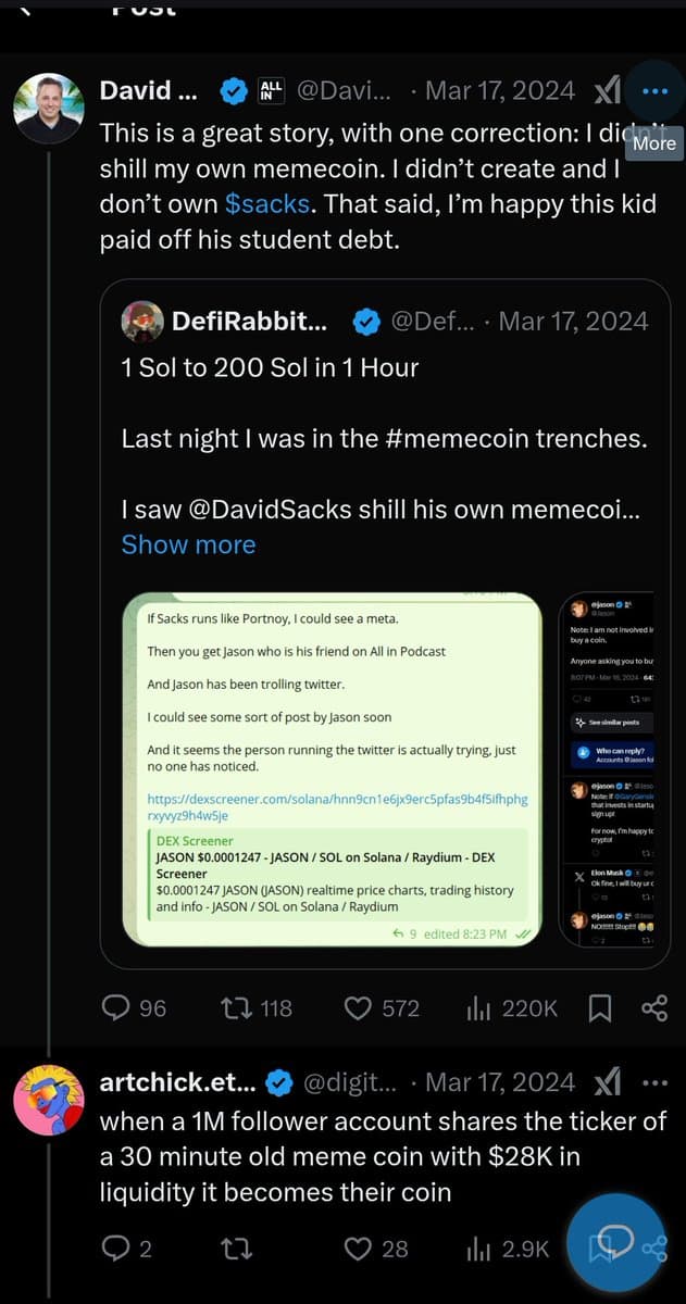 David Sacks, Crypto Advisor, Declares NFTs and Memecoins as Collectibles, Not Securities, According to Fortune