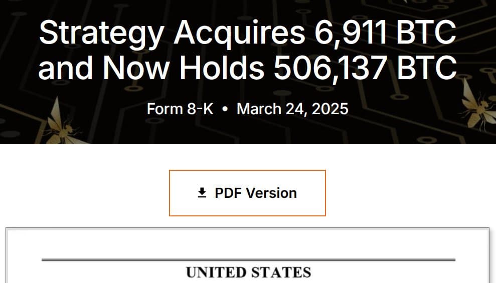 MicroStrategy Adds $584 Million in Bitcoin, Holdings Surpass 500,000 BTC