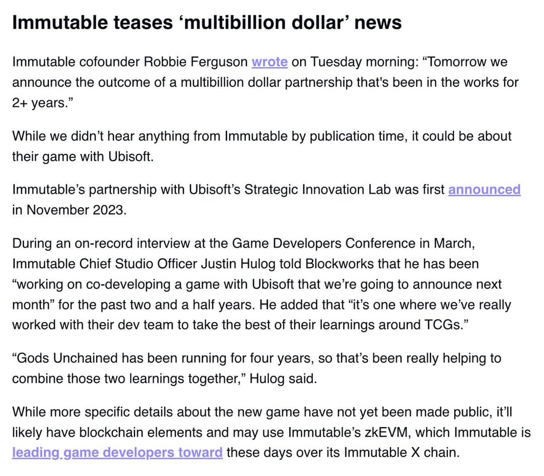 Immutable and Ubisoft Announce Might & Magic Fates Web3 Game From Multibillion-Dollar Partnership, Releasing This Year