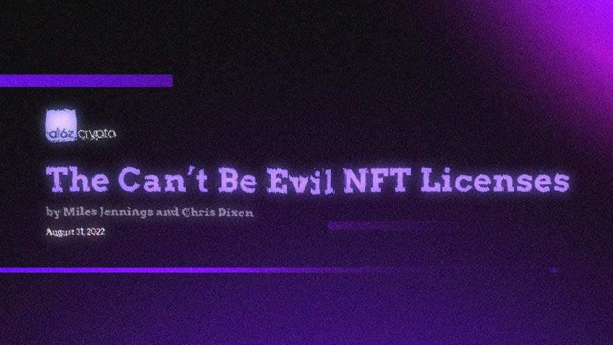 🖼 A16Z’s Latest Bet on NFTs: Free Licenses for Everyone