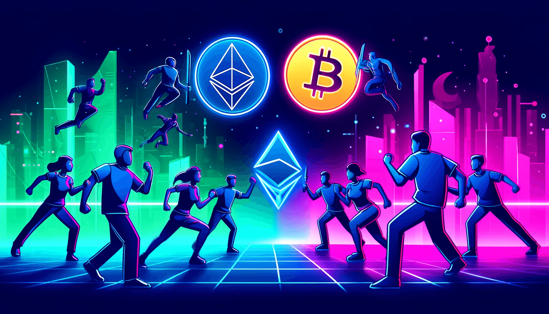 A battle between Ethereum and Bitcoin fans.