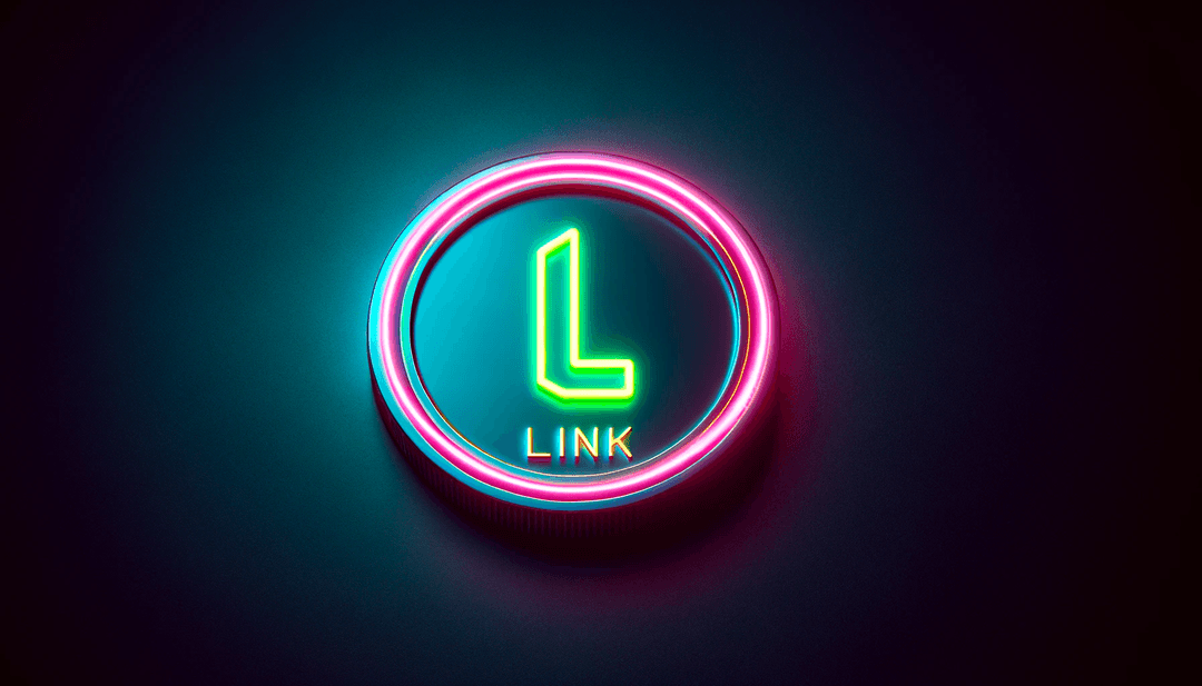 A coin with the word 'LINK' at the center