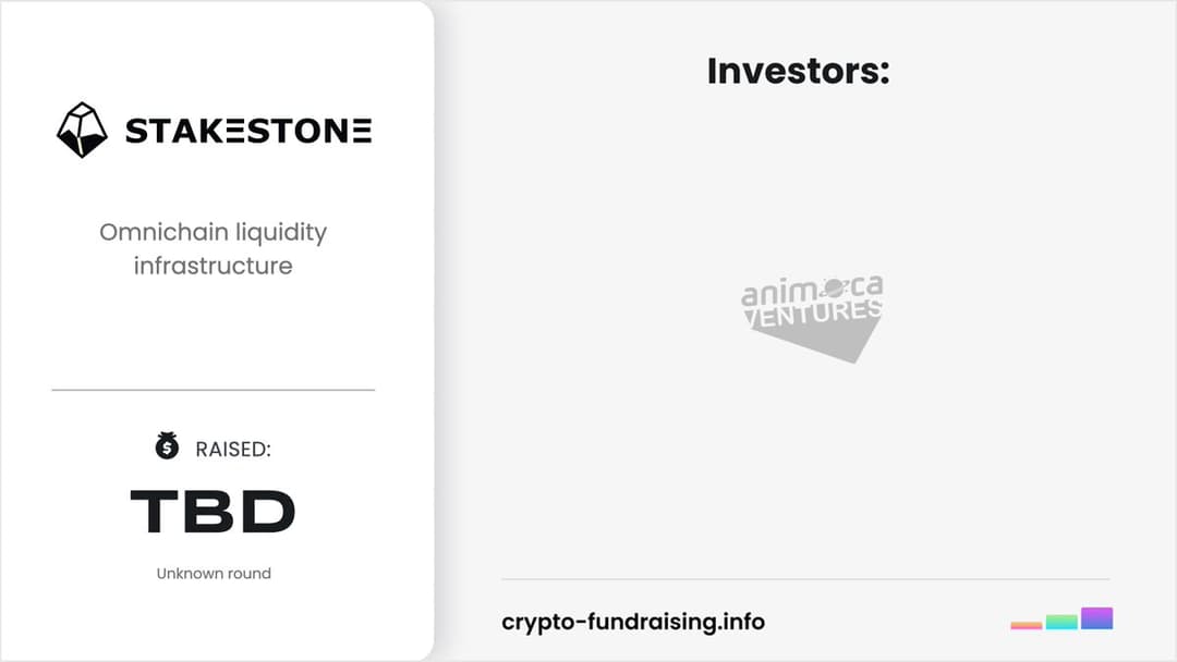 Animoca Ventures Backs StakeStone’s Ethereum-Backed Omnichain Liquidity Platform Spanning 20+ Chains and 100+ Protocols