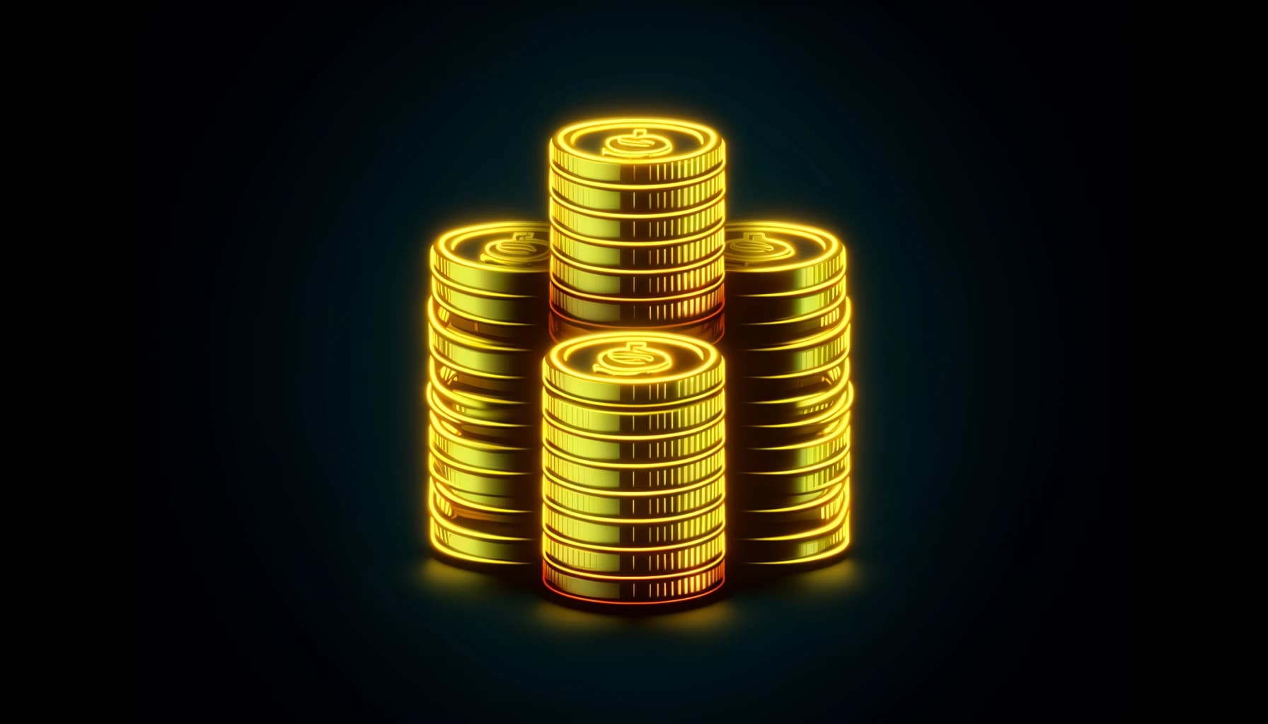 piles of stylized gold coins