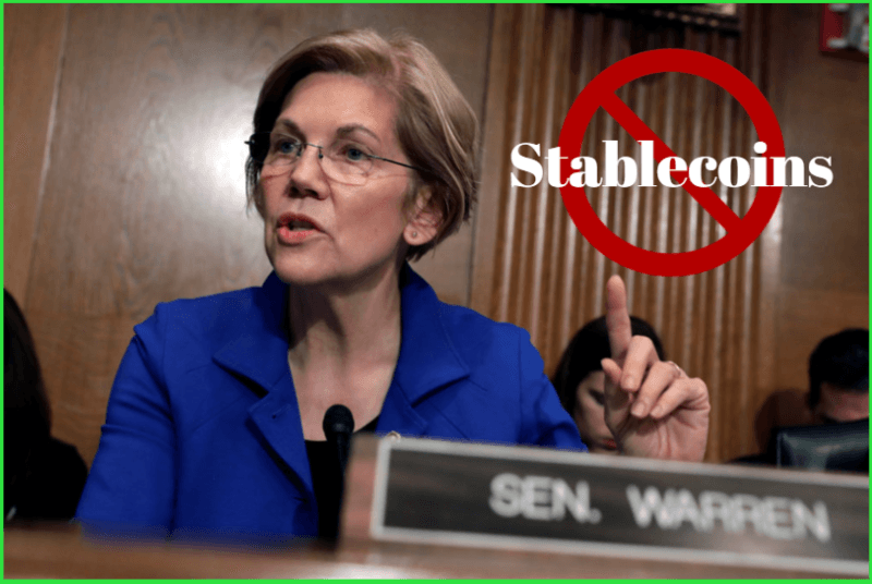 Warren Calls for Clampdown on DeFi and Stablecoins ‘Before It is Too Late’