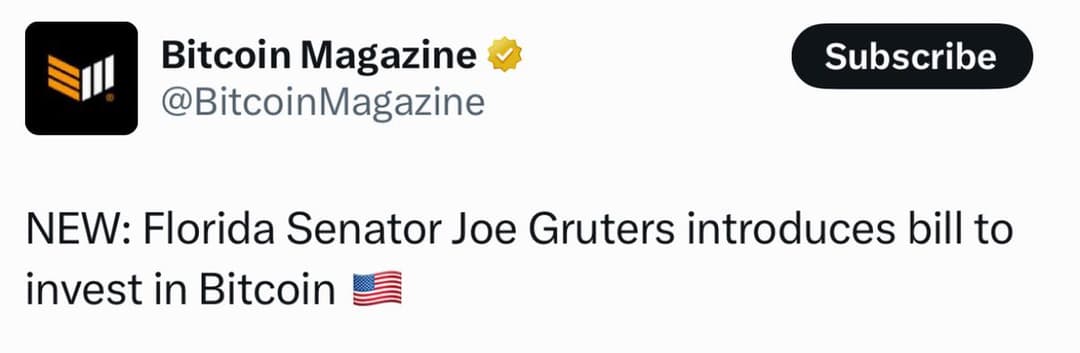 Florida Bill by Senator Joe Gruters Could Allow $1.5 Billion Investment in Bitcoin with 10% Cap