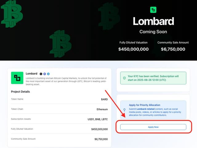 Lombard Finance Launches LBTC Token With 1% APY, $1 Billion TVL, Backed by Polychain and Franklin Templeton Across Multiple Chains